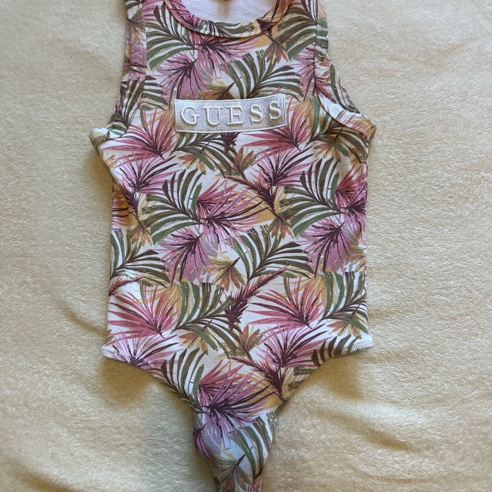 Guess Leafy Pink and Green Bodysuit